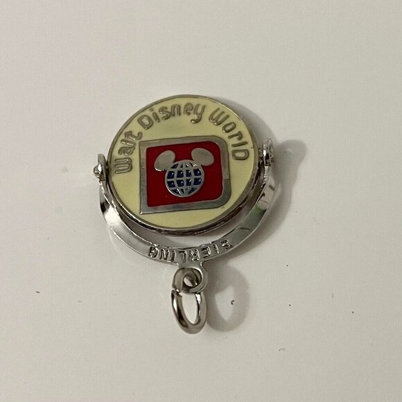 Vtg Sterling Silver Disney World Souvenir Flip Spinner Bracelet Charm - Picture 2 of 10